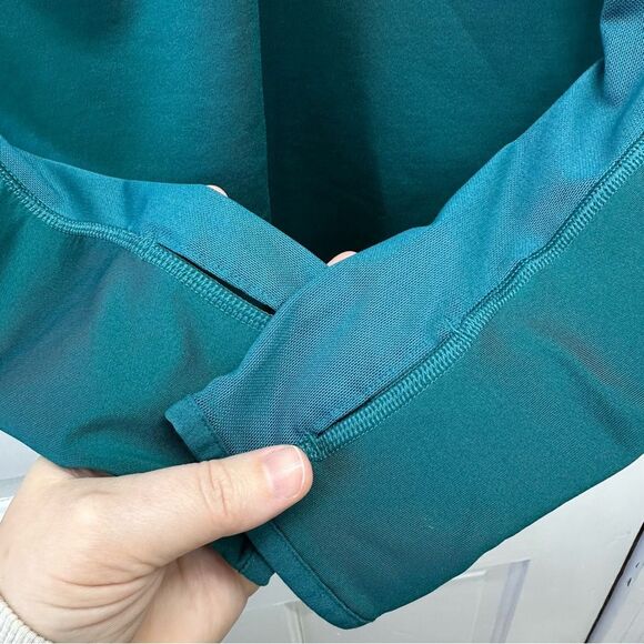 Nike Pro 1/4 zip long sleeve deep turquoise athletic running shirt women's large - Picture 3 of 10